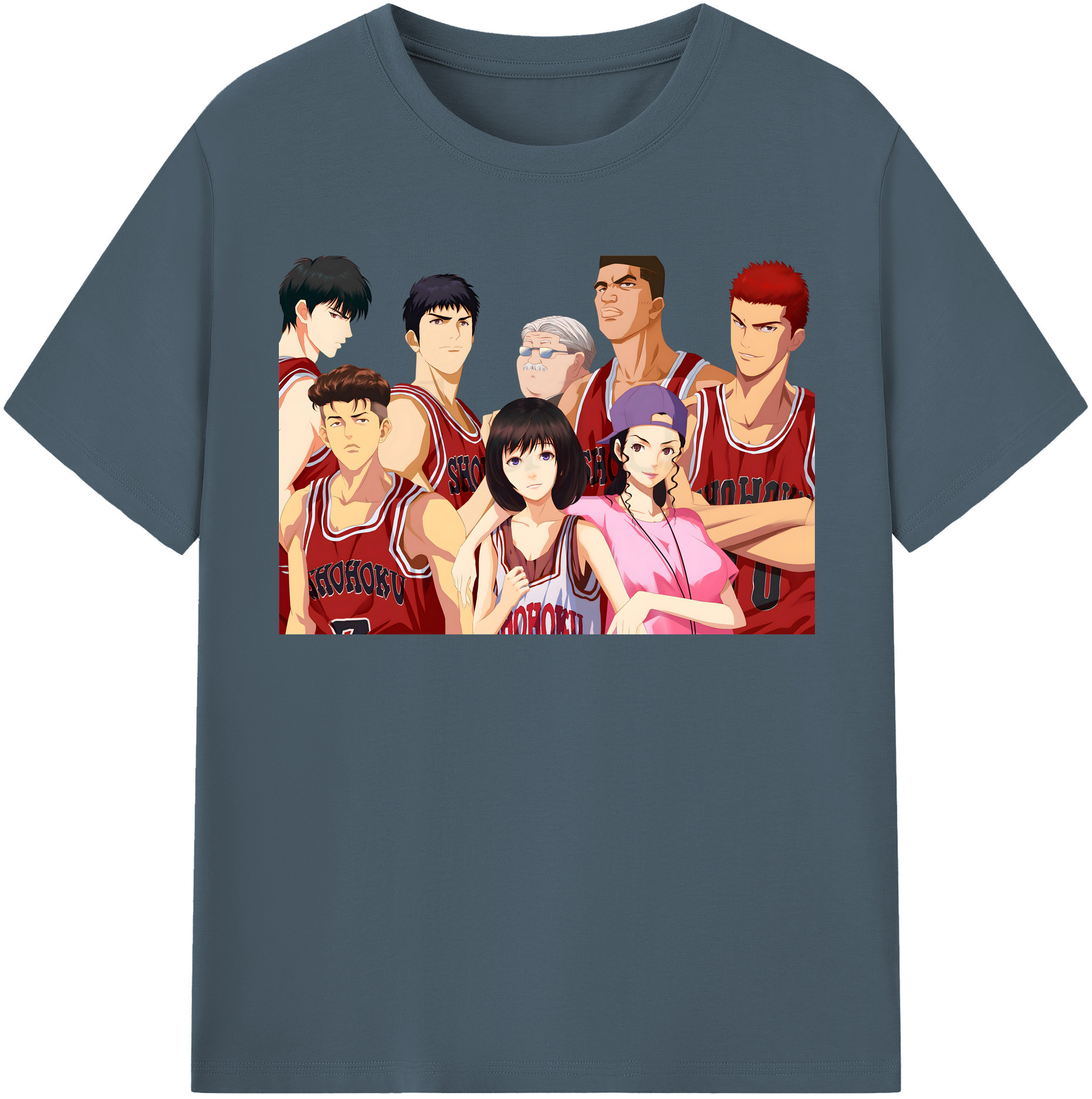 SLAM DUNK／スラムダンク 綿100％半袖Tシャツ（フロントプリント）